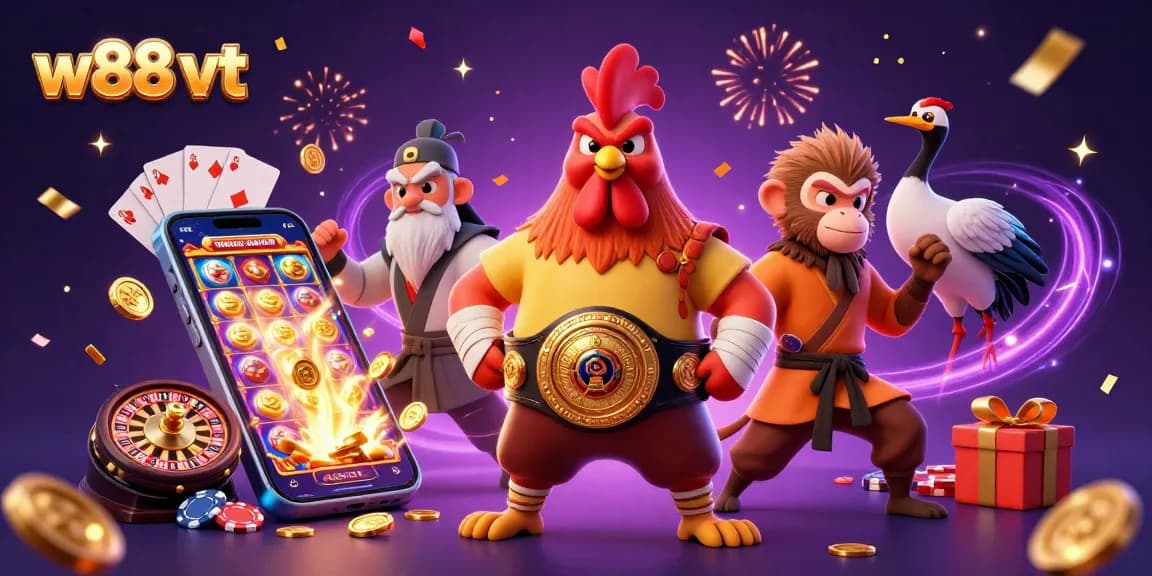 Khám phá thế giới cá cược hấp dẫn tại w88 vt với rooster Muay Thai và monkey võ thuật.