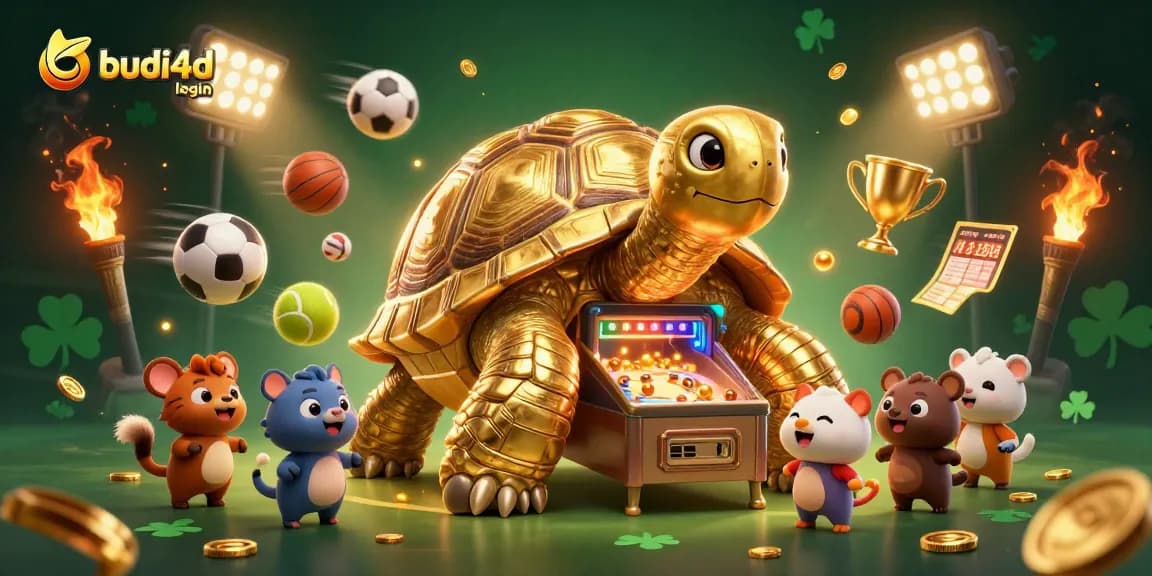 Engage with budi4d login in a vibrant casino-themed illustration filled with excitement and gaming elements.