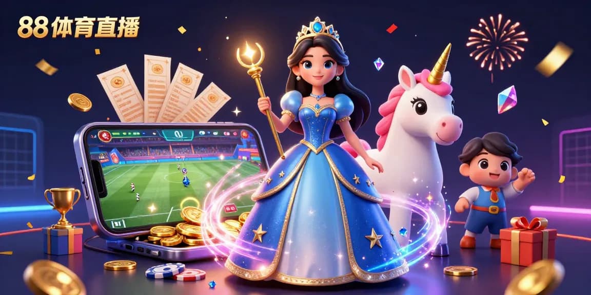 Experience 88体育直播 excitement with vibrant sports betting visuals, featuring trophies and betting slips.