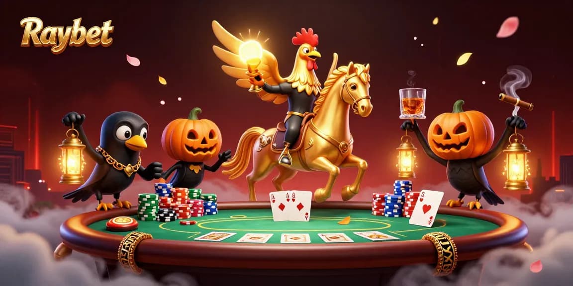 Experience thrilling gameplay at Raybet with a golden rooster in a vibrant casino setting.