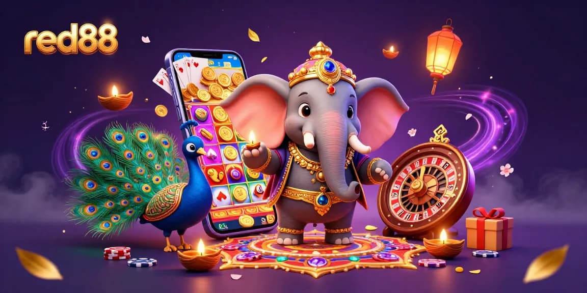Engage in the excitement of red88 with a vibrant 3D casino-themed illustration featuring unique characters.