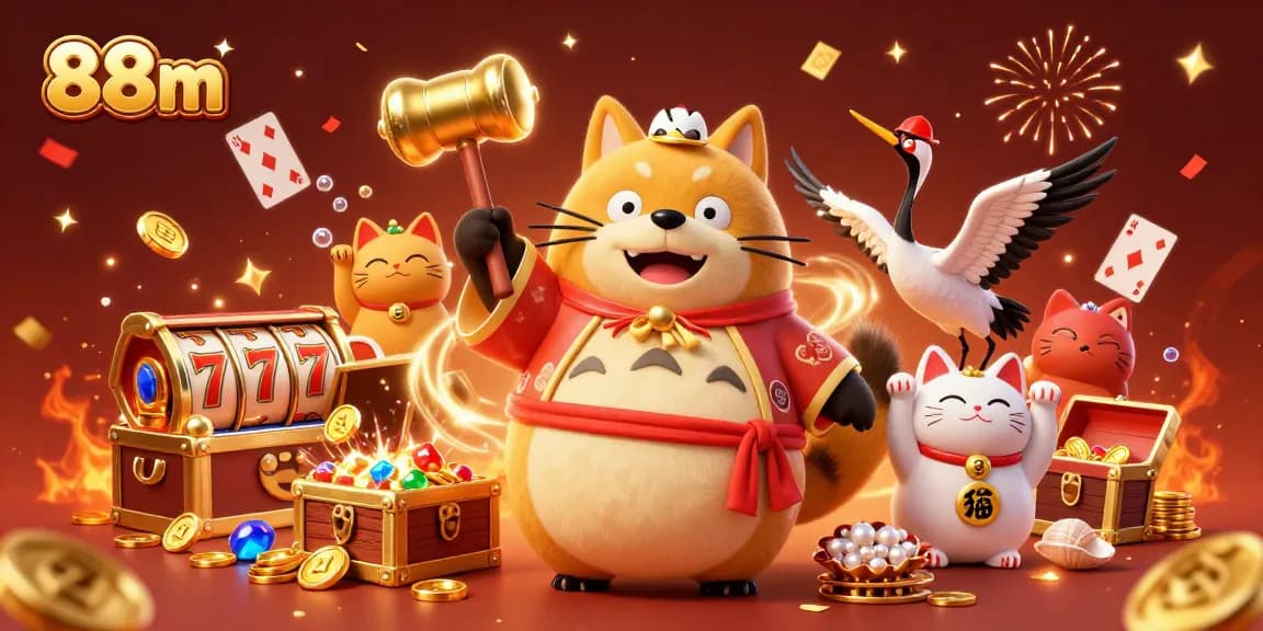 Engage with 88m's vibrant online casino world featuring dynamic 3D characters and rich gaming visuals.