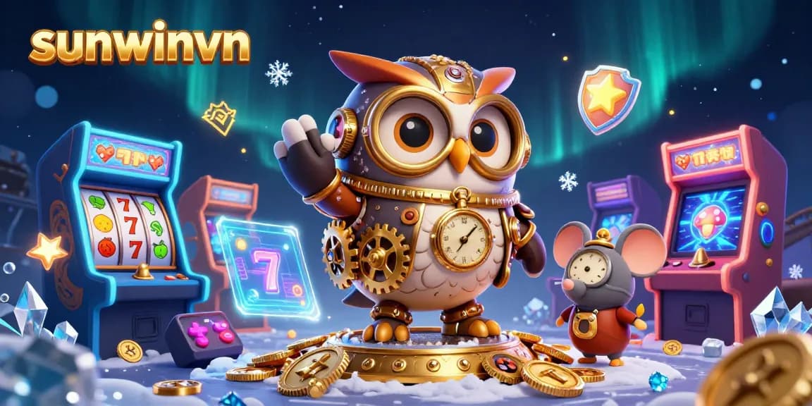 Engage with the sunwinvn casino through dynamic slot games featuring vibrant characters and neon elements.