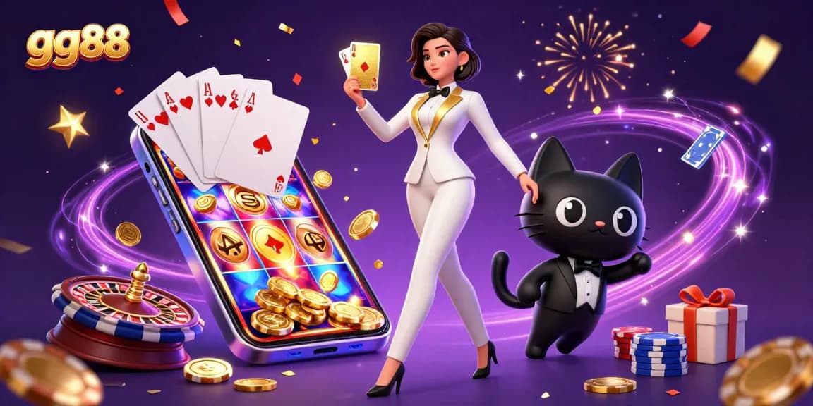 Shuffle cards and win big at gg88's vibrant casino with dazzling elements.