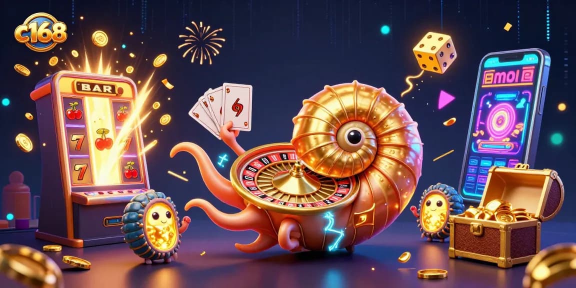 c168 players enjoy vibrant casino experience with 3D nautilus and jackpot bursts