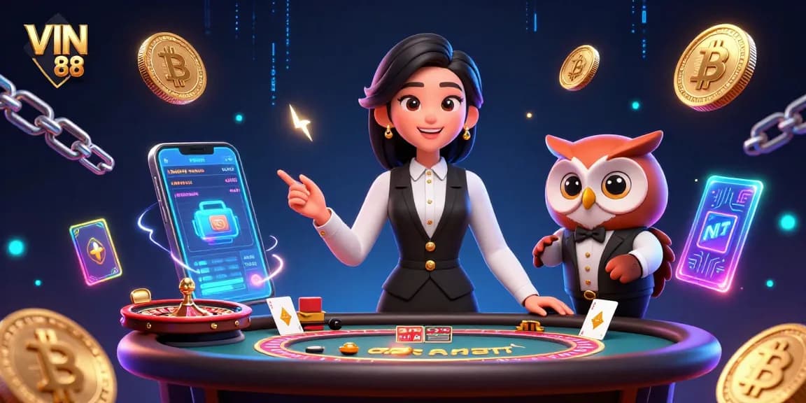 Engage in thrilling action at VIN 88's table, featuring a professional dealer and unique game elements.