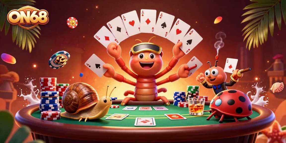 Engage with ON68's vibrant casino atmosphere featuring unique dealer characters and rich gaming elements.