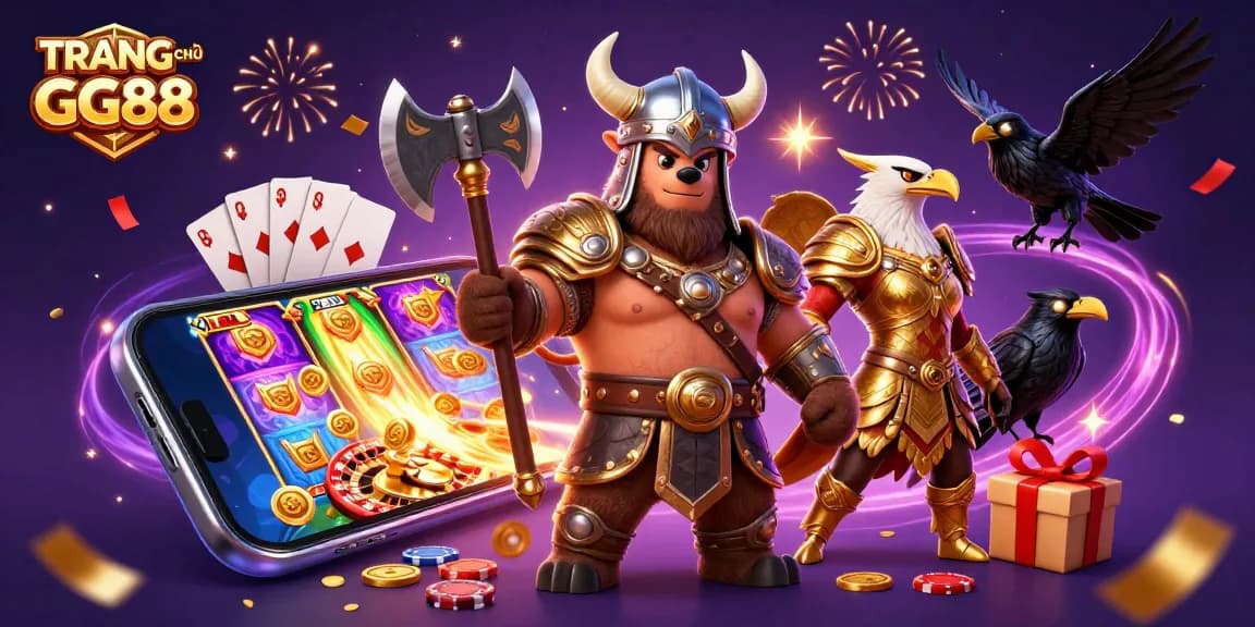 Engage in thrilling gaming experiences at TRANG CHỦ GG88 featuring dynamic characters and exciting casino elements.