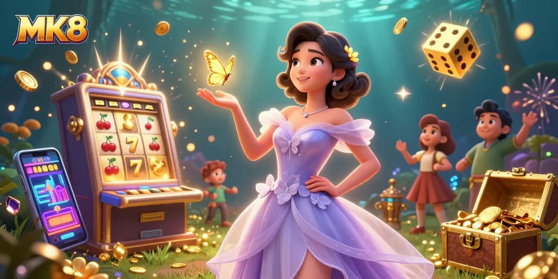 Engage in thrilling MK8 gaming adventures with vibrant scenes of casino action and jackpot excitement.
