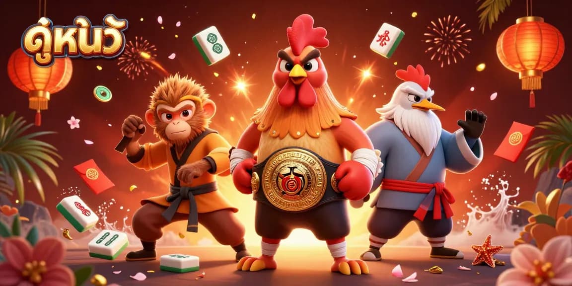 Spin the reels while enjoying ดูหนังใหม่ with vibrant casino-themed characters and elements.