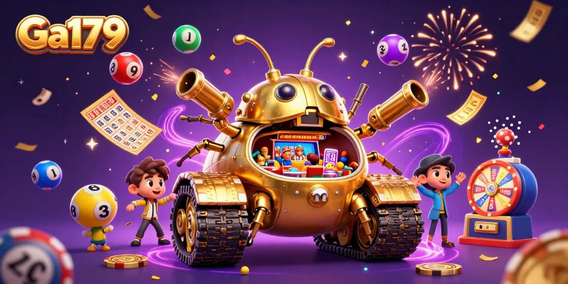 Engage in thrilling gaming action at Ga179 with a vibrant mini casino scene showcasing dynamic elements.
