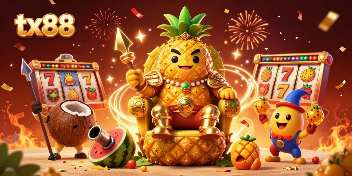 Experience thrilling gameplay at tx88 with vibrant characters and exciting slot reels in this festive casino scene.
