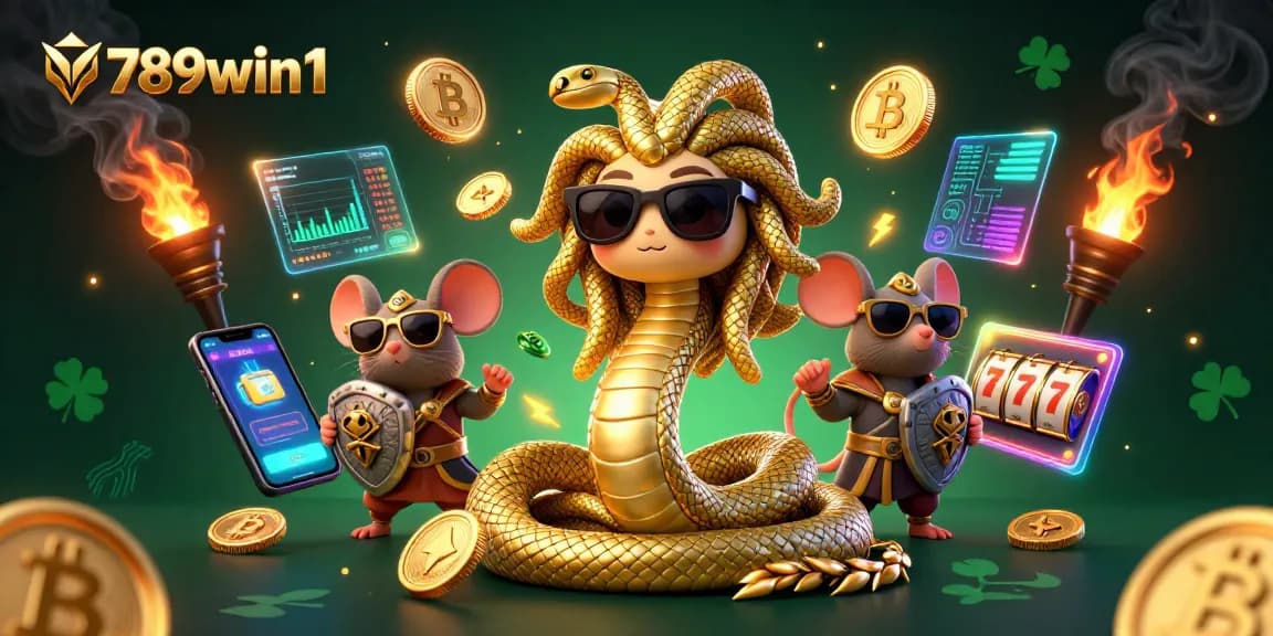 Spin the reels at 789win1 with a vibrant Greek-themed digital illustration featuring friendly characters and exciting game elements.