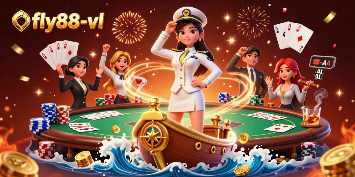 Experience the thrill of poker with a commanding Asian woman leading the scene at fly88-vl casino.