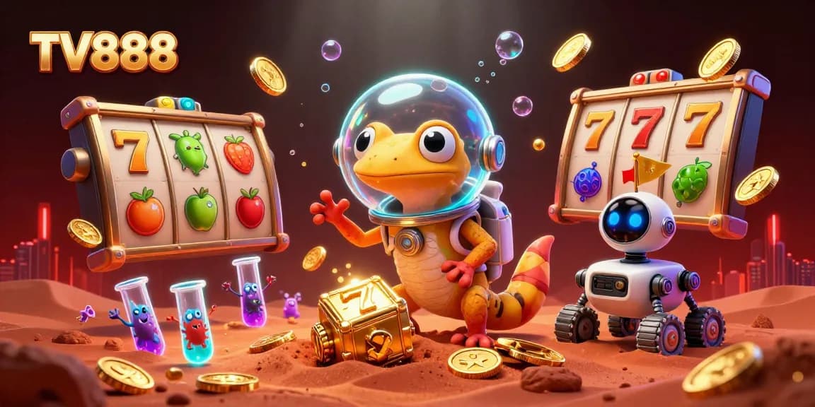 Engage with the thrilling adventure of TV888 as a Martian gecko discovers a golden casino!