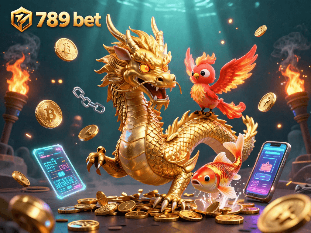 Experience thrilling gameplay with 789 bet amid vibrant 3D dragons, phoenixes, and gold coins!