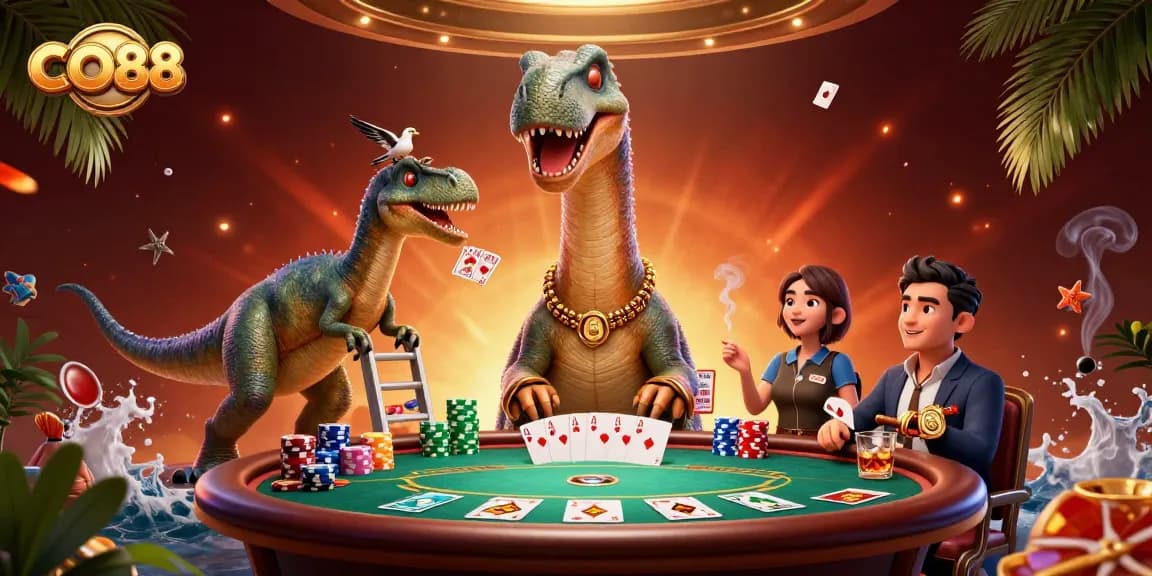 Experience the thrills of CO88 with vibrant poker action in a dynamic casino scene.