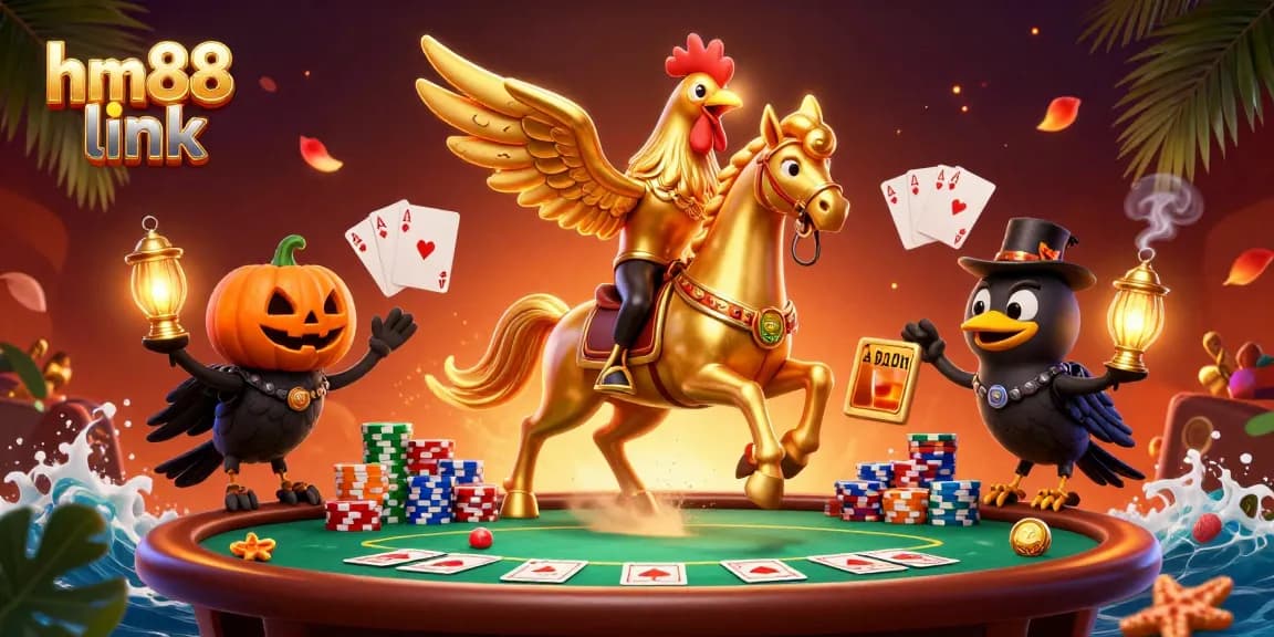 Engage in immersive gaming with hm88 link at a vibrant midnight casino scene.