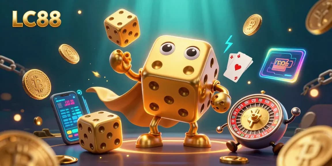 Experience thrilling moments with LC88 casino's captivating 3D gaming illustration.