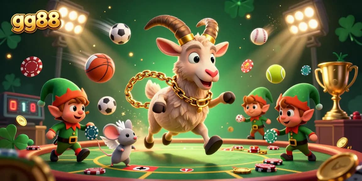 Experience thrilling gaming at gg88, where festive characters and dynamic action create an unforgettable casino atmosphere.