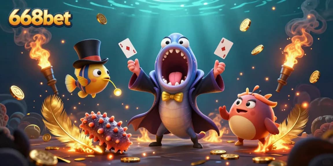 Engage with 668bet’s vibrant casino world through a captivating underwater magic performance.
