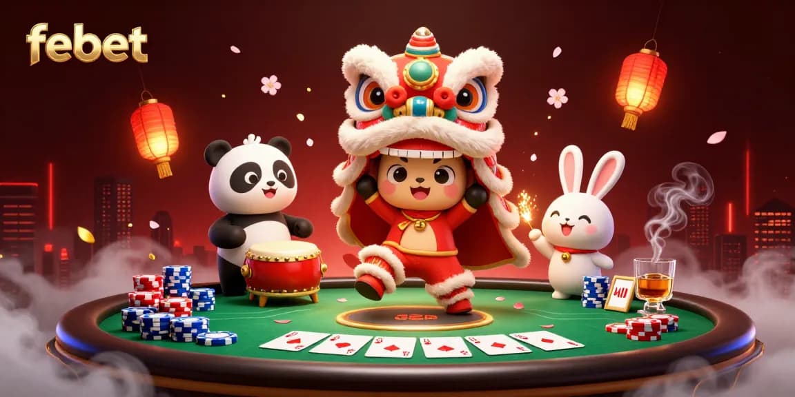 Experience thrilling gameplay at febet with vibrant characters, poker elements, and dynamic casino atmosphere.