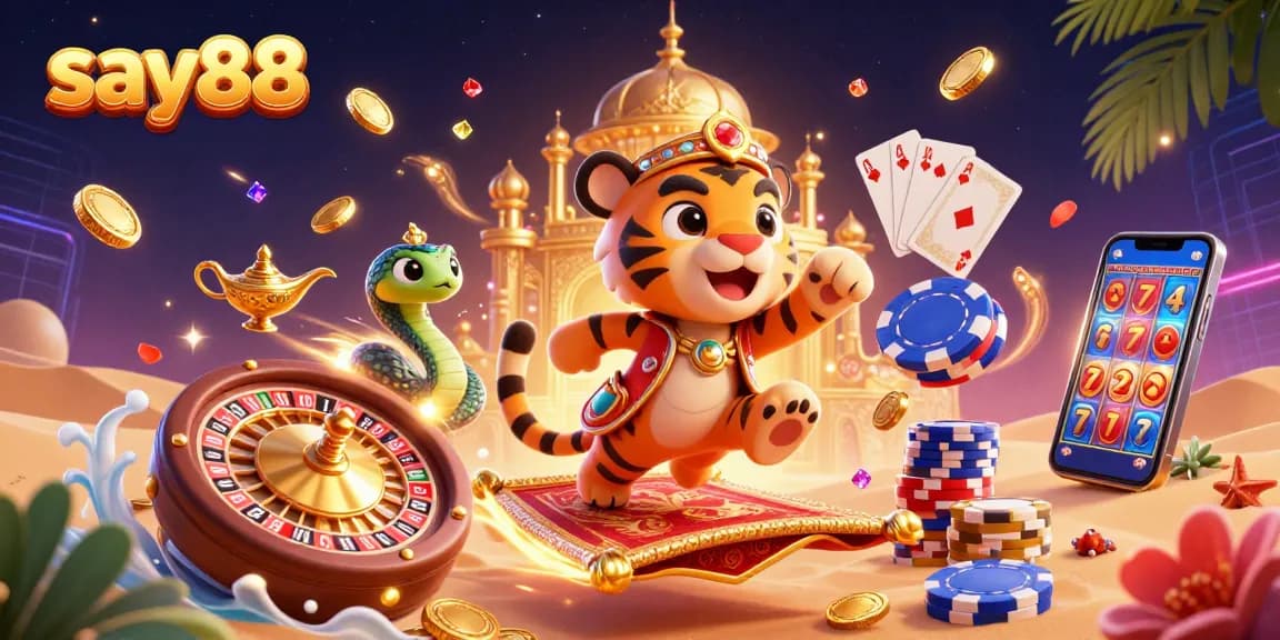 Experience the excitement of say88 with vibrant 3D casino elements and a magical theme.