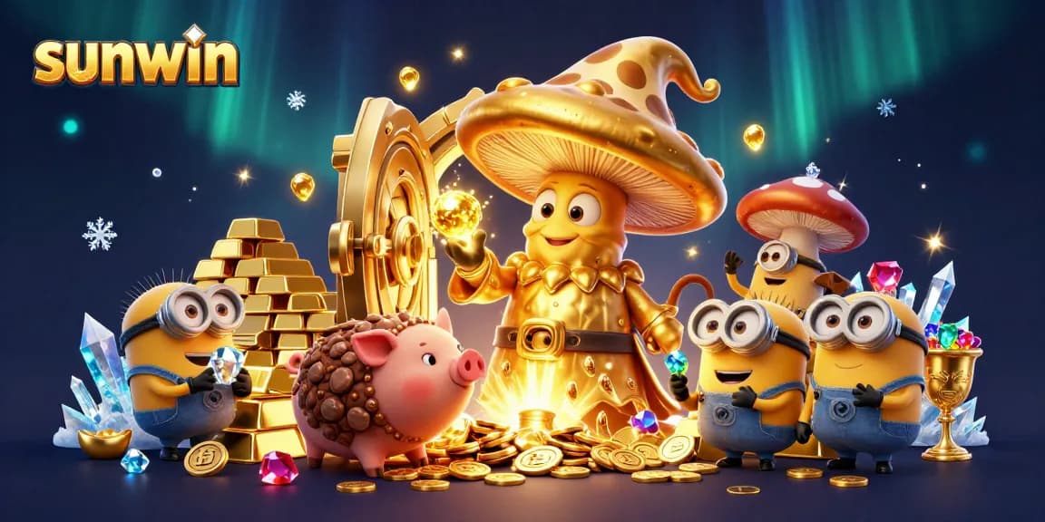 Spin and win with sunwin's magical scene featuring treasures and adventure in a vibrant casino world.