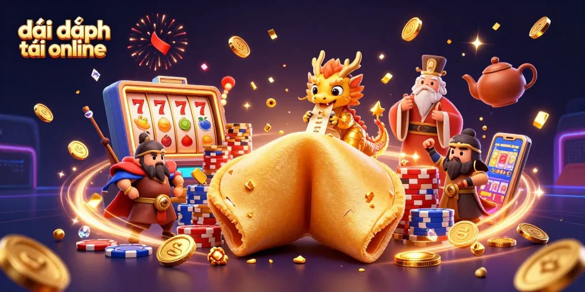 Experience excitement with đại phát tài online as a wise dragon guards fortune in a vibrant slot scene.