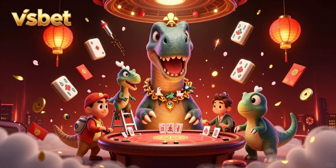 Engage in immersive gambling at vsbet with a vibrant casino scene featuring dynamic characters and elements.