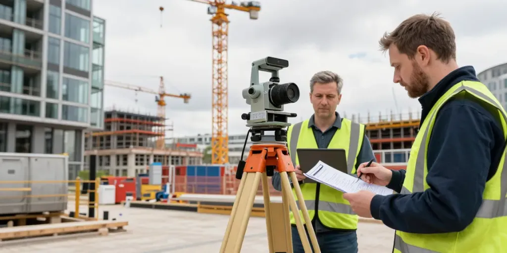 Utility Survey London site with surveyors using GPR equipment for mapping services.