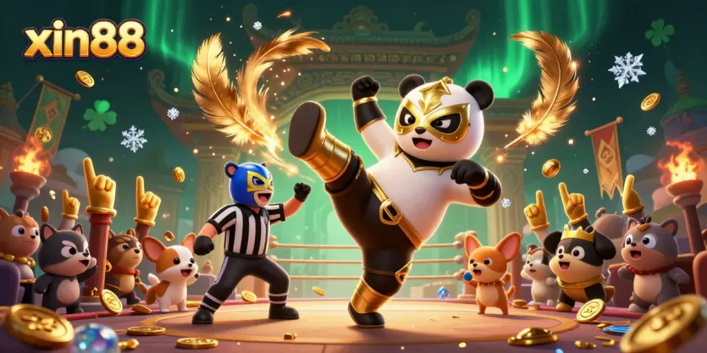 Experience thrilling action at xin88 with animated characters in a vibrant casino scene featuring exciting elements.