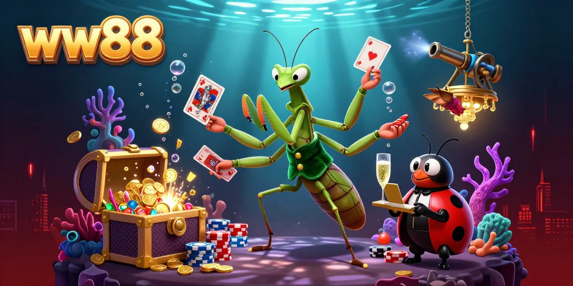 Experience thrilling gaming at ww88 with a vibrant 3D illustration showcasing dynamic casino action.