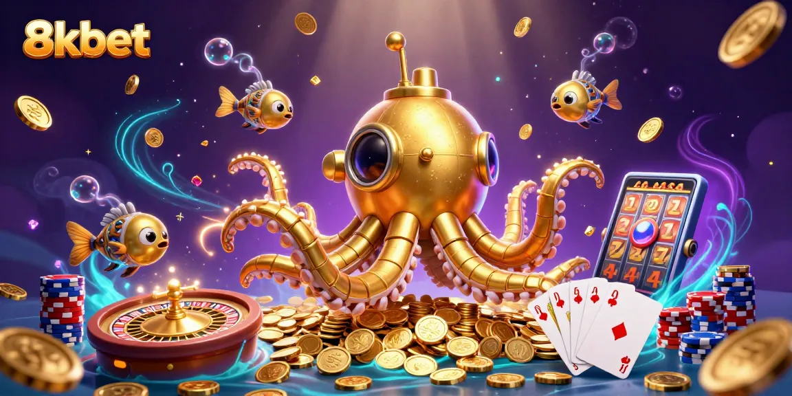 Experience thrilling wins with 8xbet in a vibrant underwater casino adventure showcasing dynamic game elements.