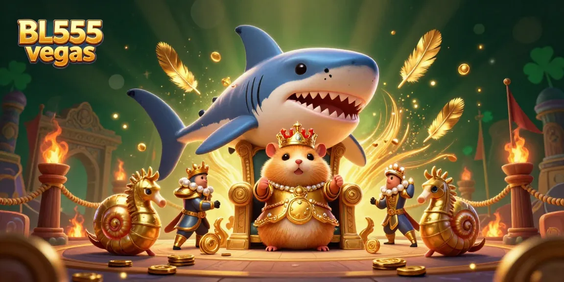 Experience the excitement of BL555 vegas with a thrilling 3D illustration featuring a fierce hamster king and casino elements.