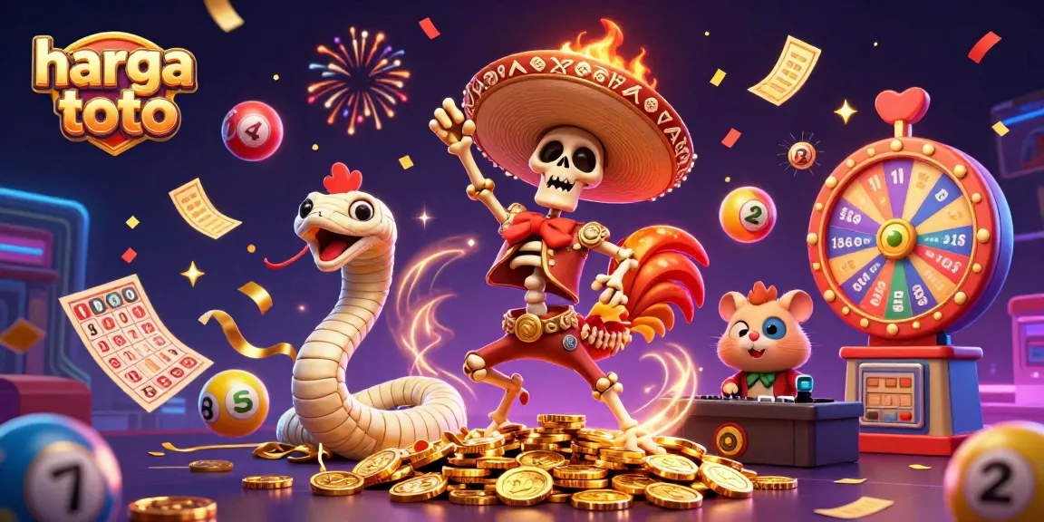 Engage with the thrilling world of harga toto through colorful lottery elements and dynamic celebration.
