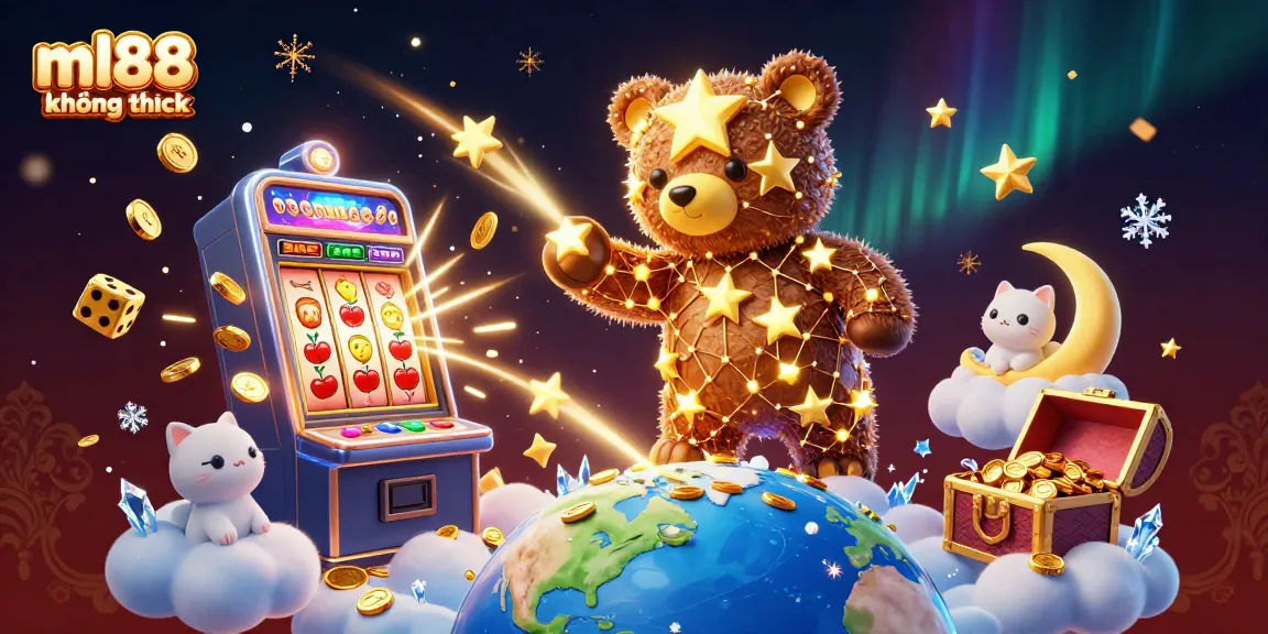 Engage in ml88 không chặn gaming adventure with vibrant casino elements and 3D characters.