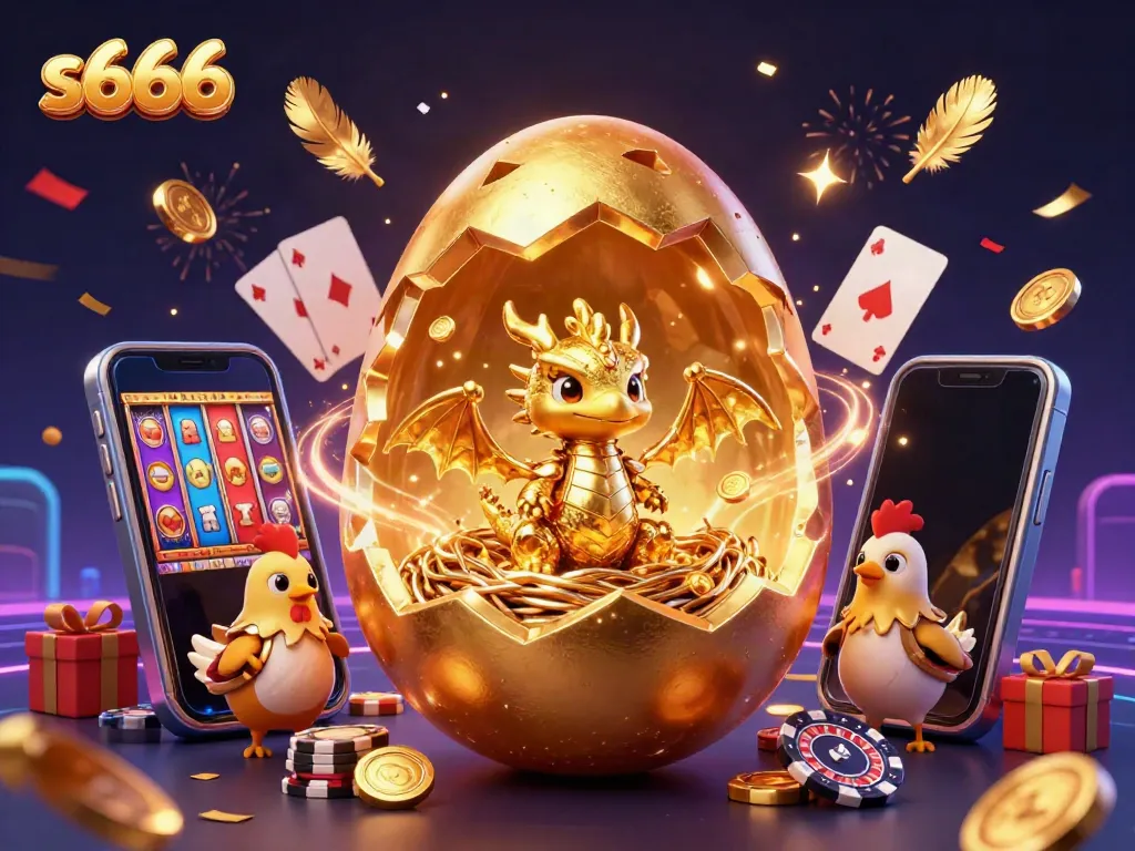 Experience excitement with the s666 online casino world, showcasing vibrant games and gleaming treasures.