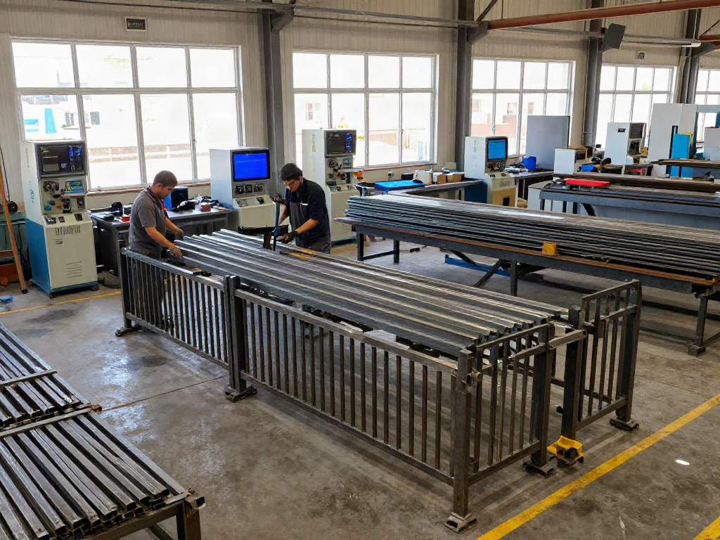 Inside a metal fabrication workshop in Fujairah, skilled artisans create custom gates and railings with advanced tools and techniques.