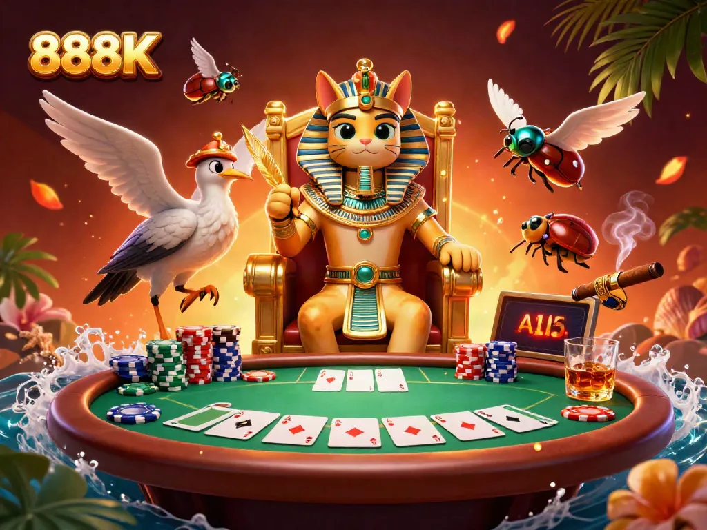 Place big bets with 888K in an extravagant casino scene featuring vibrant gaming elements.
