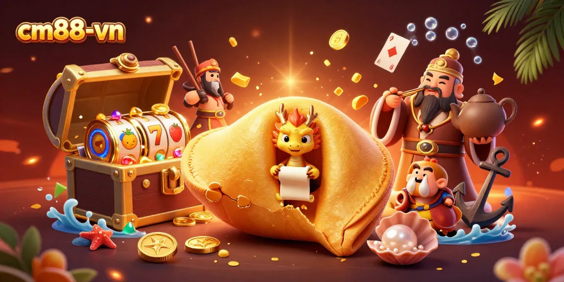 Experience dynamic gaming at cm88-vn with colorful slots, treasure, and a wise dragon.