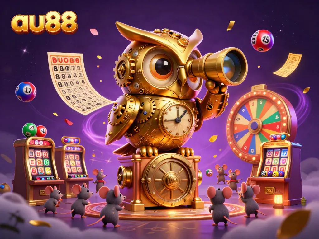 Engage with exciting games at au88 featuring a vibrant casino scene with colorful lottery balls.