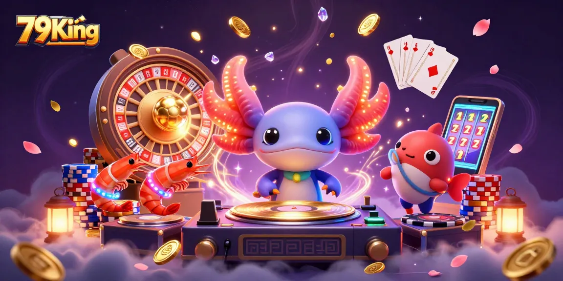 Experience thrilling excitement at 79King with a vibrant casino scene featuring dynamic characters and games.