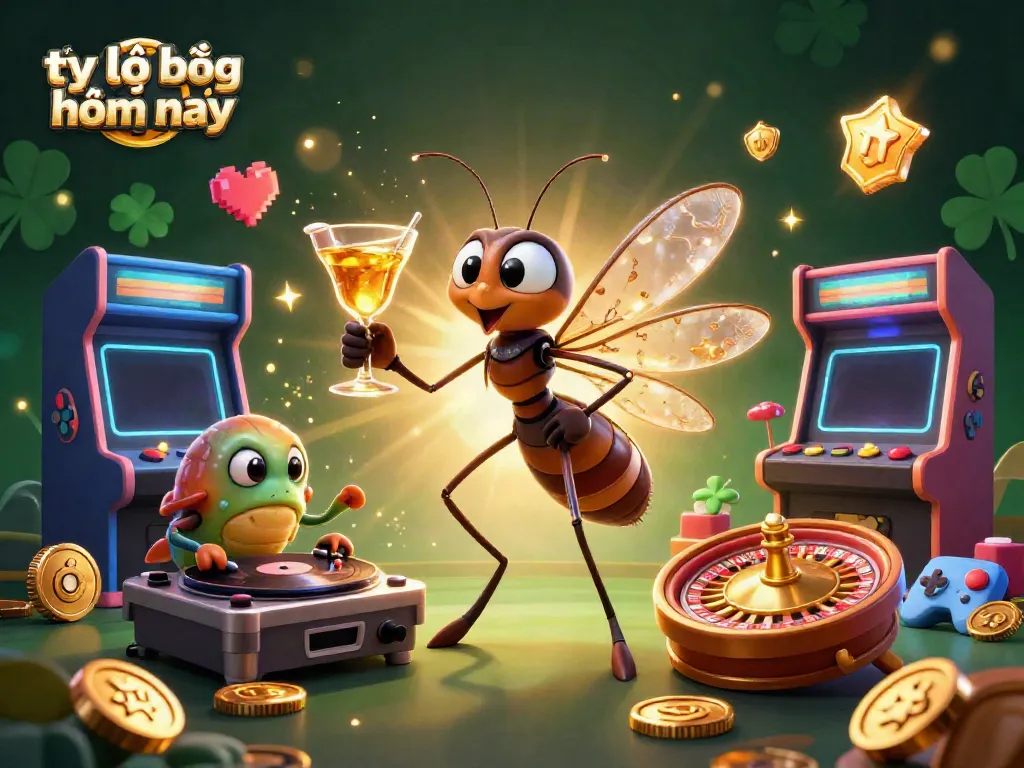 Experience thrilling gaming excitement with tỷ lệ bóng đá hôm nay as playful characters come to life in a vibrant casino scene.