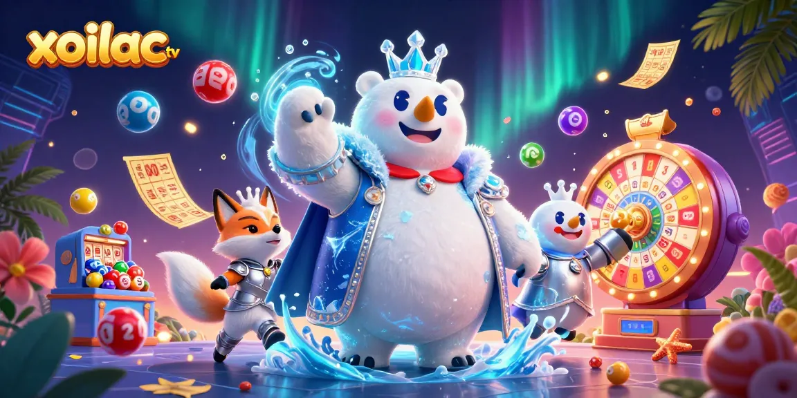 Engage with exciting live events on xoilac tv, featuring energetic visuals of lottery balls and bright casino elements.