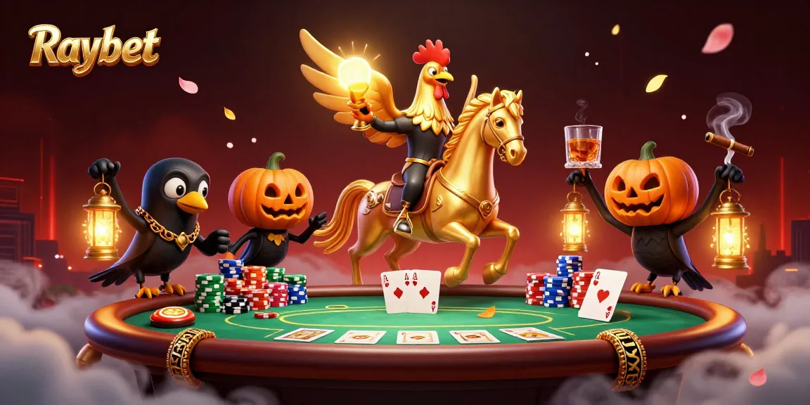 Experience thrilling gameplay at Raybet with a golden rooster in a vibrant casino setting.