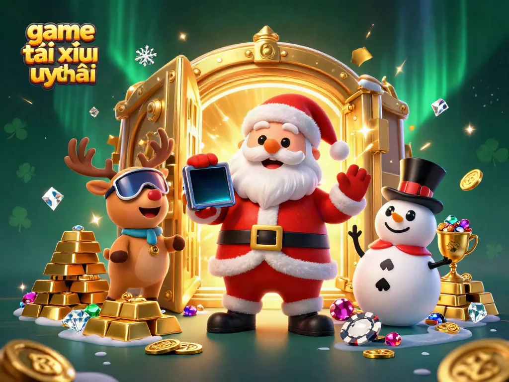 Experience the excitement of game tài xỉu uy tín in a vibrant 3D casino scene filled with treasure.