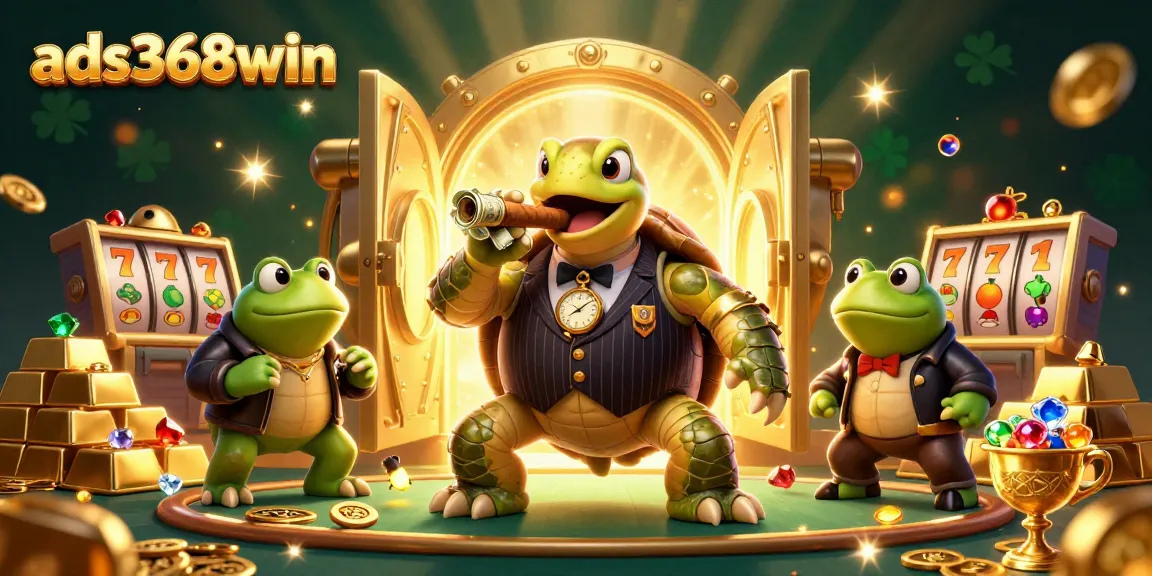 Enhance your experience at ads368win with vibrant casino adventures featuring a 3D snapping turtle and gambling elements.