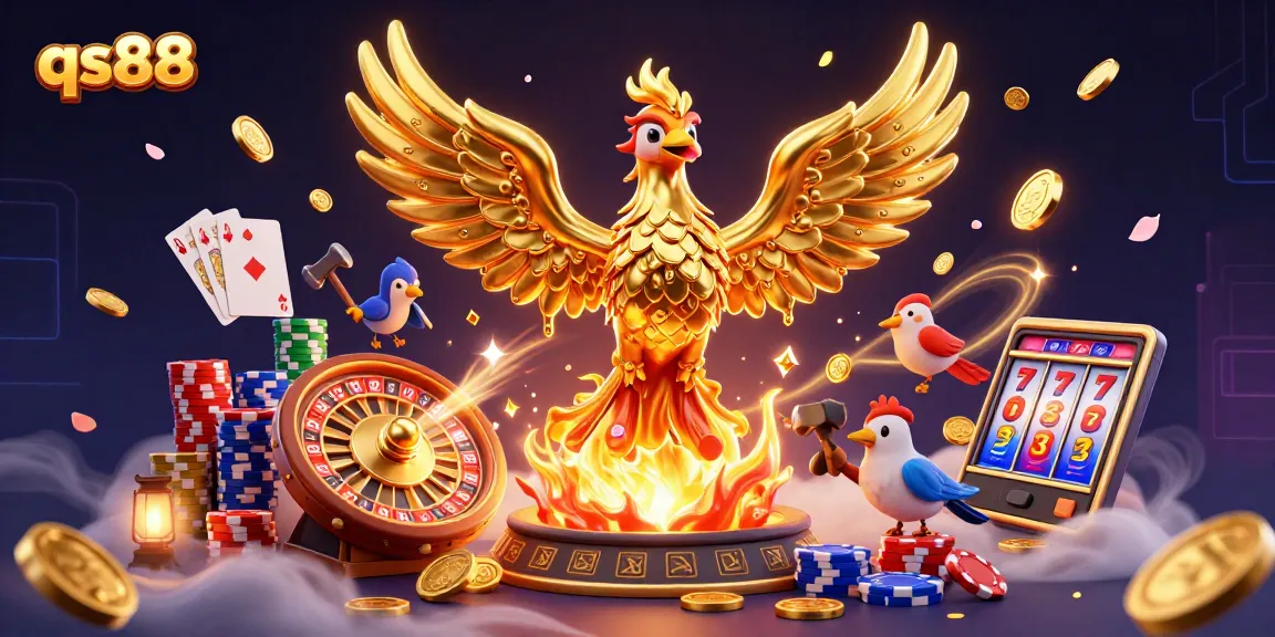 Engage with qs88's winning strategies in a vibrant 3D casino fantasy realm filled with dynamic game elements.