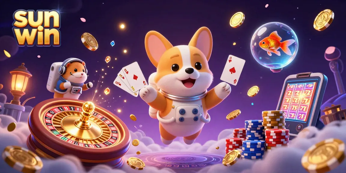 Engage with sun win’s vibrant casino adventures featuring floating poker chips and cosmic charm.